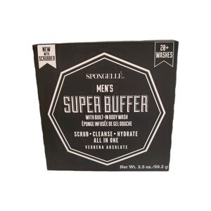 Spongelle Men’s Super Buffer Body Wash Scrubber All in One Body Treatment Vegan